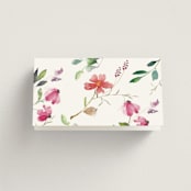 "Spring Wildflowers" - Place Cards in Pink Floral by Mere Paper - Folded Back of Card