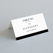 "The Minimalist" - Place Cards in Pearl by Kelly Schmidt - Folded with Free Guest Printing