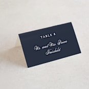 "Flawless" - Place Cards in Midnight by Kimberly FitzSimons - Folded with Free Guest Printing