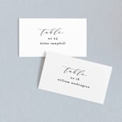"Simple Elegance" - Place Cards in Tuxedo by Phrosné Barwood - Front with Free Guest Printing