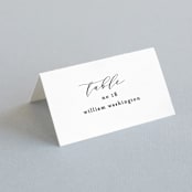 "Simple Elegance" - Place Cards in Tuxedo by Phrosné Barwood - Folded with Free Guest Printing