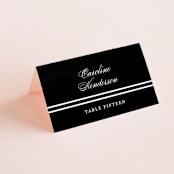 "Downtown" - Place Cards in Onyx by Lauren Chism - Folded with Free Guest Printing