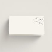 "Sketched Mountains" - Place Cards in Snow by Mere Paper - Blank front