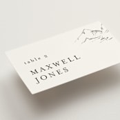 "Sketched Mountains" - Place Cards in Snow by Mere Paper - Detail