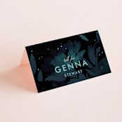 "Midnight Garden" - Place Cards in Midnight by Lori Wemple - Folded with Free Guest Printing