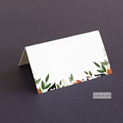 "Orange Blossoms" - Place Cards in Pearl by Susan Moyal - Folded Back of Card