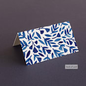"Wildflower Floral" - Place Cards in Navy by Katharine Watson - Folded Back of Card
