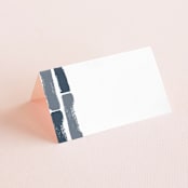 "Modern Brush" - Place Cards in Steel Blue by Lisa Guerrero - Blank front