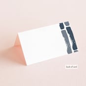 "Modern Brush" - Place Cards in Steel Blue by Lisa Guerrero - Folded Back of Card