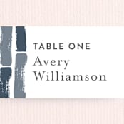 "Modern Brush" - Place Cards in Steel Blue by Lisa Guerrero - Detail