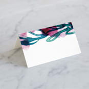 "Airy Blooms" - Place Cards in Haute Hibiscus by Simona Camp - Blank front