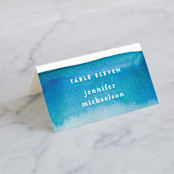 "Tide Pools" - Place Cards in Sea by Krissy Bengtson - Folded with Free Guest Printing