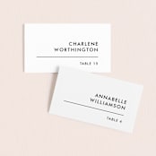 "Slanted" - Place Cards in Noir by Drango Design - Front with Free Guest Printing