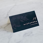"Dash" - Place Cards in Midnight by Grace Kreinbrink - Folded with Free Guest Printing