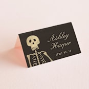 "Until Death" - Place Cards in Golden by Katie Zimpel - Folded with Free Guest Printing