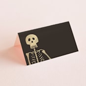 "Until Death" - Place Cards in Golden by Katie Zimpel - Blank front