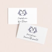 "feathers & florals" - Place Cards in Dusk by Olivia Raufman - Front with Free Guest Printing