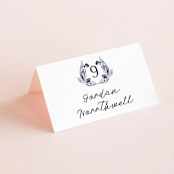 "feathers & florals" - Place Cards in Dusk by Olivia Raufman - Folded with Free Guest Printing