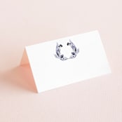 "feathers & florals" - Place Cards in Dusk by Olivia Raufman - Blank front