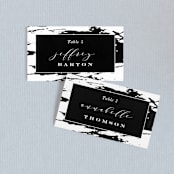 "Perspective" - Place Cards in Noir by Kimberly FitzSimons - Front with Free Guest Printing