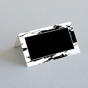 "Perspective" - Place Cards in Noir by Kimberly FitzSimons - Blank front