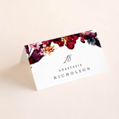 "Tidal Blooms" - Place Cards in Holly by Grace Kreinbrink - Folded with Free Guest Printing
