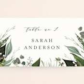 "Natures Greens" - Place Cards in Ivory by Susan Moyal - Detail