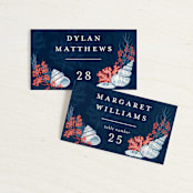 "Deep Blue" - Place Cards in Deep Blue by Paper Sun Studio - Front with Free Guest Printing