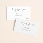 "Forever And" - Place Cards in Black Tie by Kim Dietrich Elam - Front with Free Guest Printing