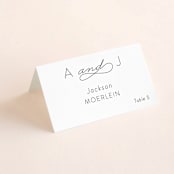 "Forever And" - Place Cards in Black Tie by Kim Dietrich Elam - Folded with Free Guest Printing