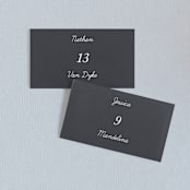 "Watercolor Leaf" - Place Cards in Porcelain by Johanna McShan - Front with Free Guest Printing