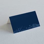 "Floral screenprint" - Place Cards in Navy by Jennifer Wick - Blank front