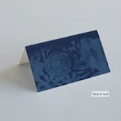 "Floral screenprint" - Place Cards in Navy by Jennifer Wick - Folded Back of Card