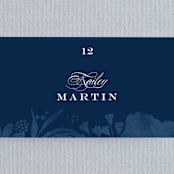 "Floral screenprint" - Place Cards in Navy by Jennifer Wick - Detail