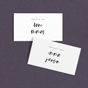 "Love Actually" - Place Cards in Onyx by Design Lotus - Front with Free Guest Printing