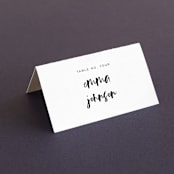 "Love Actually" - Place Cards in Onyx by Design Lotus - Folded with Free Guest Printing