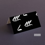 "Love Actually" - Place Cards in Onyx by Design Lotus - Folded Back of Card