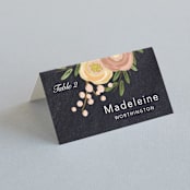 "botanica" - Place Cards in Midnight by Griffinbell Paper Co. - Folded with Free Guest Printing