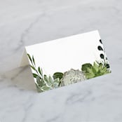 "Agave & Greens" - Place Cards in Ivory by Susan Moyal - Blank front