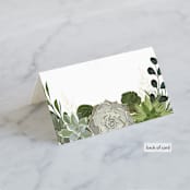 "Agave & Greens" - Place Cards in Ivory by Susan Moyal - Folded Back of Card