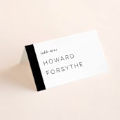 "Basically" - Place Cards in Noir by 2birdstone - Folded with Free Guest Printing