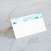 "Sea Glass" - Place Cards in Ocean by Hudson meet Rose - Blank front