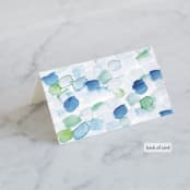 "Sea Glass" - Place Cards in Ocean by Hudson meet Rose - Folded Back of Card