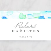 "Sea Glass" - Place Cards in Ocean by Hudson meet Rose - Detail