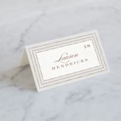 "Simply Grand" - Place Cards in Dove by Hooray Creative - Folded with Free Guest Printing