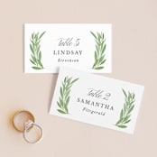 "Garden Square" - Place Cards in Basil by Olivia Raufman - Front with Free Guest Printing