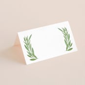 "Garden Square" - Place Cards in Basil by Olivia Raufman - Blank front