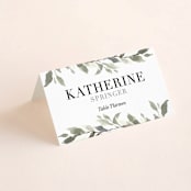 "Watercolor Wreath" - Place Cards in Linen by Katrina Crouch - Folded with Free Guest Printing