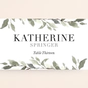 "Watercolor Wreath" - Place Cards in Linen by Katrina Crouch - Detail