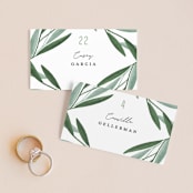"Oliviers" - Place Cards in Spring by Gwen Bedat - Front with Free Guest Printing
